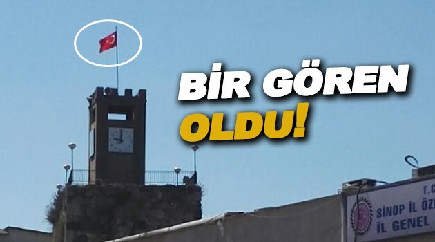 Rüzgardan zarar gören Türk Bayrağı yenilendi