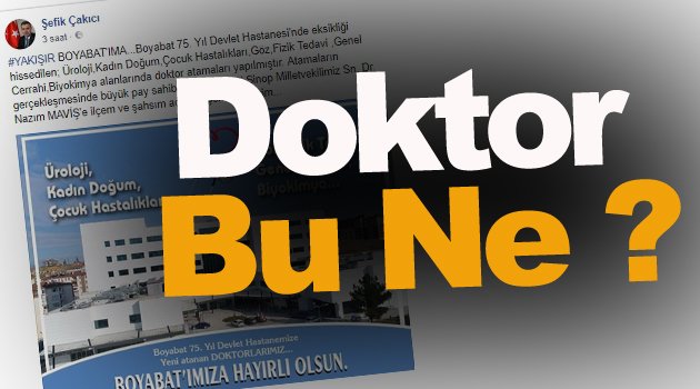 Seçim İlçeye Doktor Getirdi !