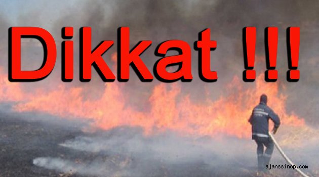 Sinop İtfaiyesinden Anız Yangını Uyarısı