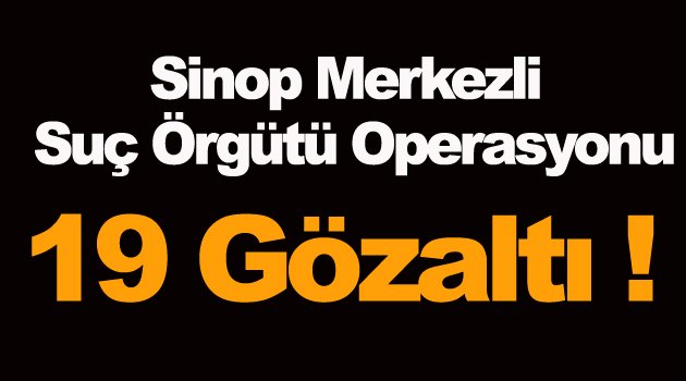 Sinop merkezli organize suç örgütü operasyonu