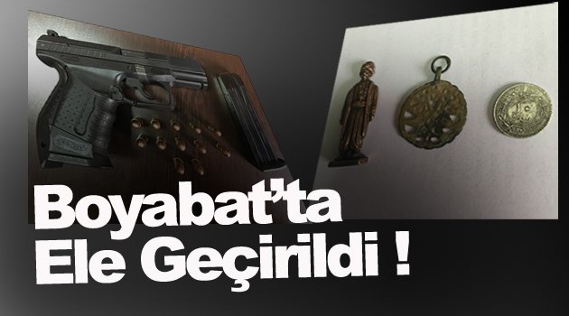 Sinop'ta tarihi eser ve ruhsatsız silah operasyonu