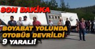 Sinop'ta yolcu otobüsü devrildi 9 yaralı