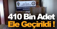 Sinop'ta 410 bin bandrolsüz makaron ele geçirildi