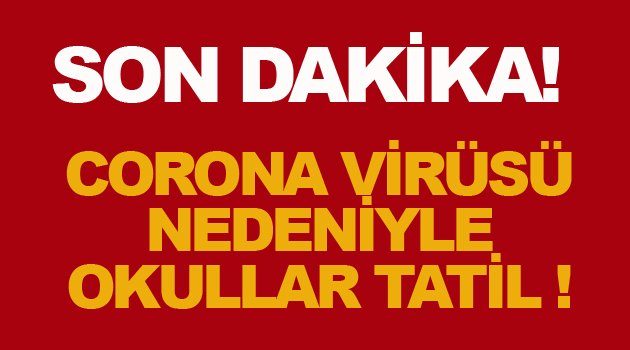 Virüs nedeniyle okullar tatil!