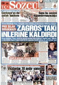 Sözcü Gazetesi Gazete Manşeti